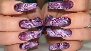 28 Tips For Gorgeous Purple Marble Nail Art
