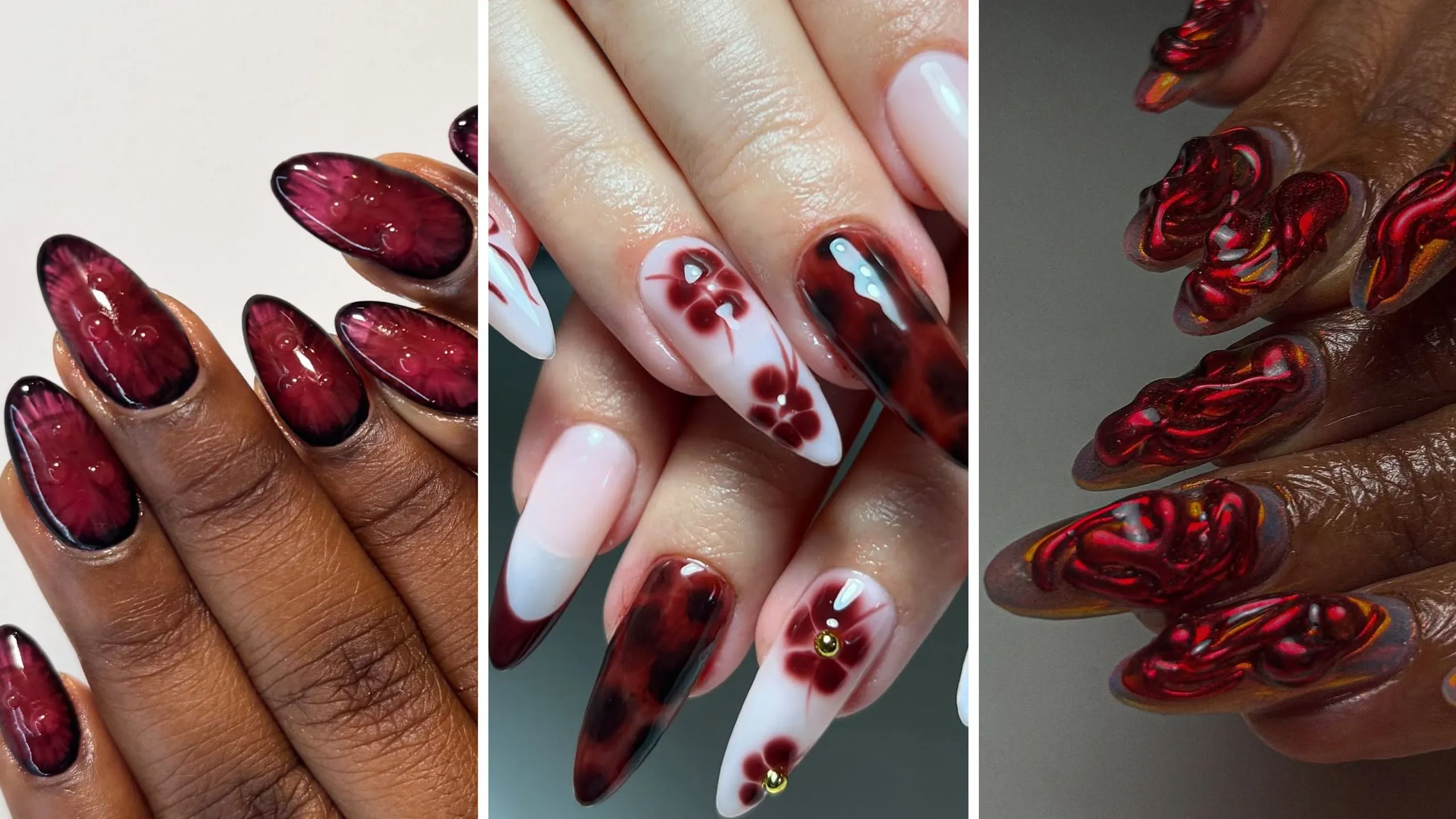 Red And Black Nail Art 2025 Trend