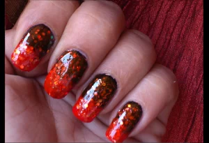 30 Stunning Red And Black Nail Art With Ombre
