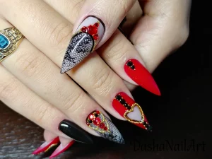 26 Stunning Red And Black Nail Designs