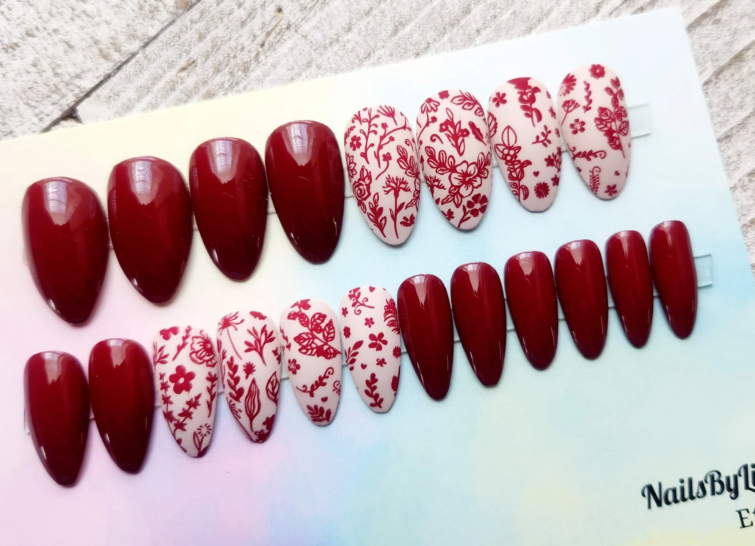 34 Elegant red floral nail creativity Unleashed