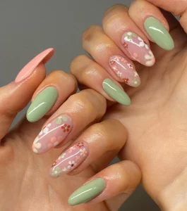 28 Quick Ideas For Sage Green Pastel Nail Design