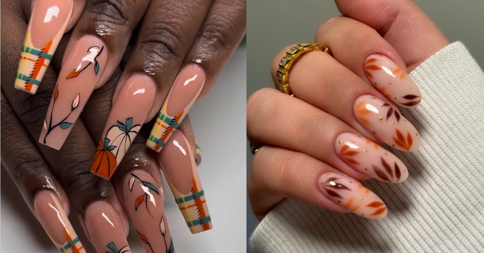 24 Radiant September 2025 Gold Leaf Nails Shine This Season