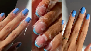 32 Beautiful Short Blue Nail Designs For Everyday Chic