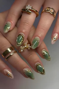 24 Soft Sage Green Nails Subtle Effect
