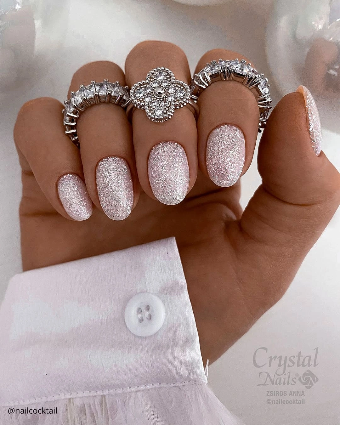 40 Glimmering Sparkle Crystal Wedding Nails 2025 Glow
