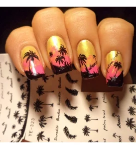 27 Fresh Summer Dip Nail Tropical Prints: Vibrant Days