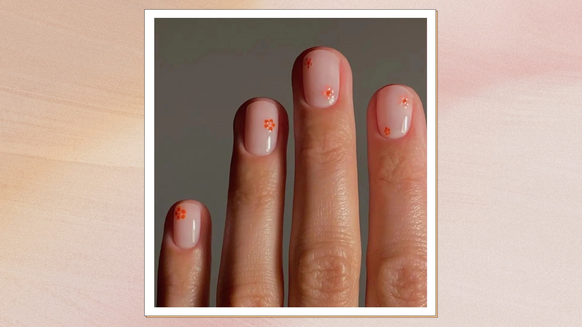 33 Lightning Summer Orange Floral Nail Designs Vivid