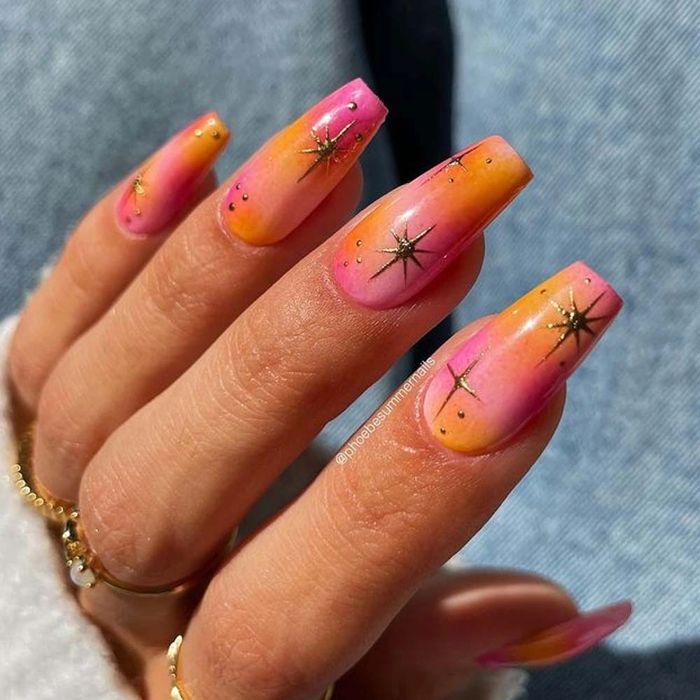 Violet Sunset Nails Design
