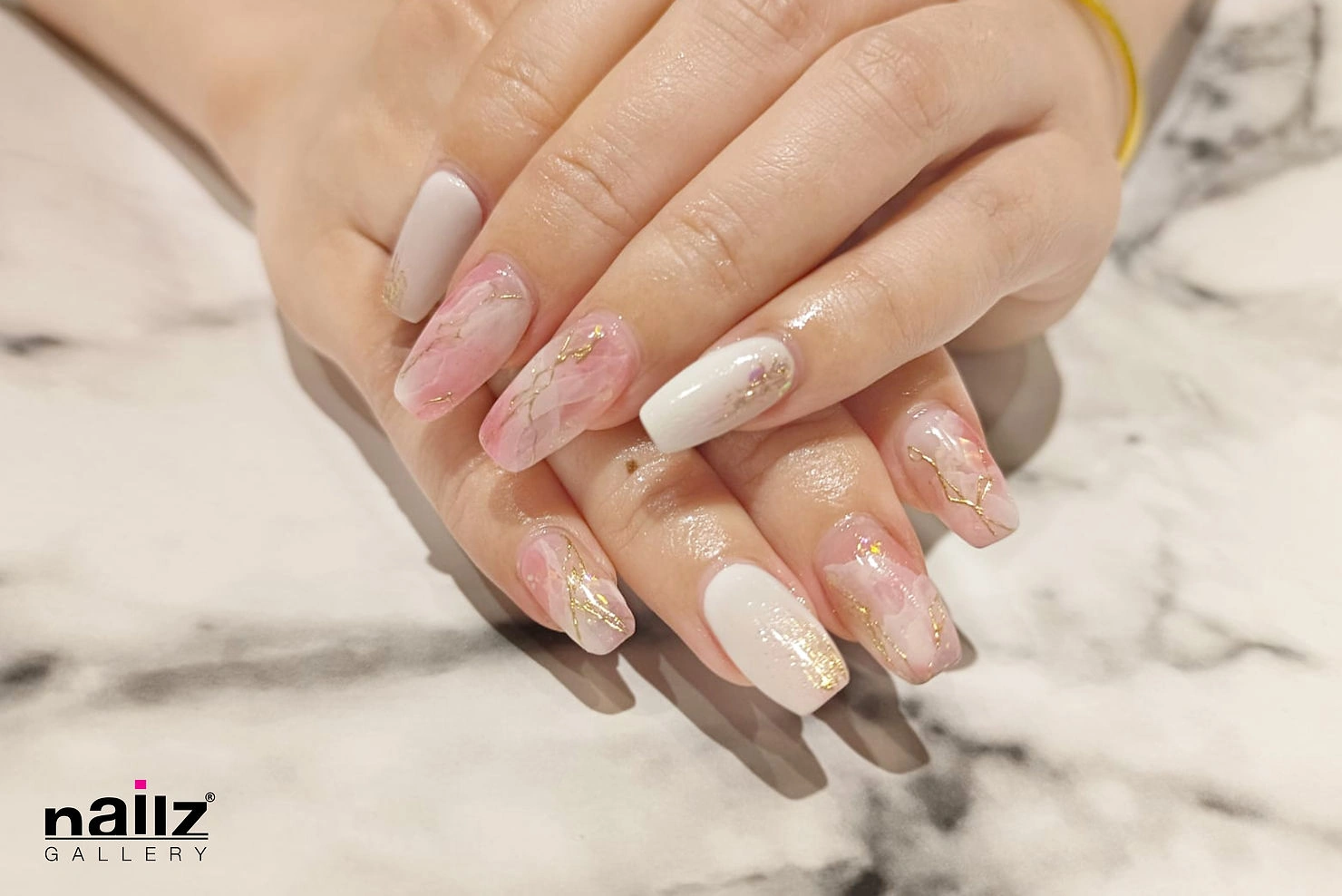 16 Elegant White Marble Pattern Nail Art Shine