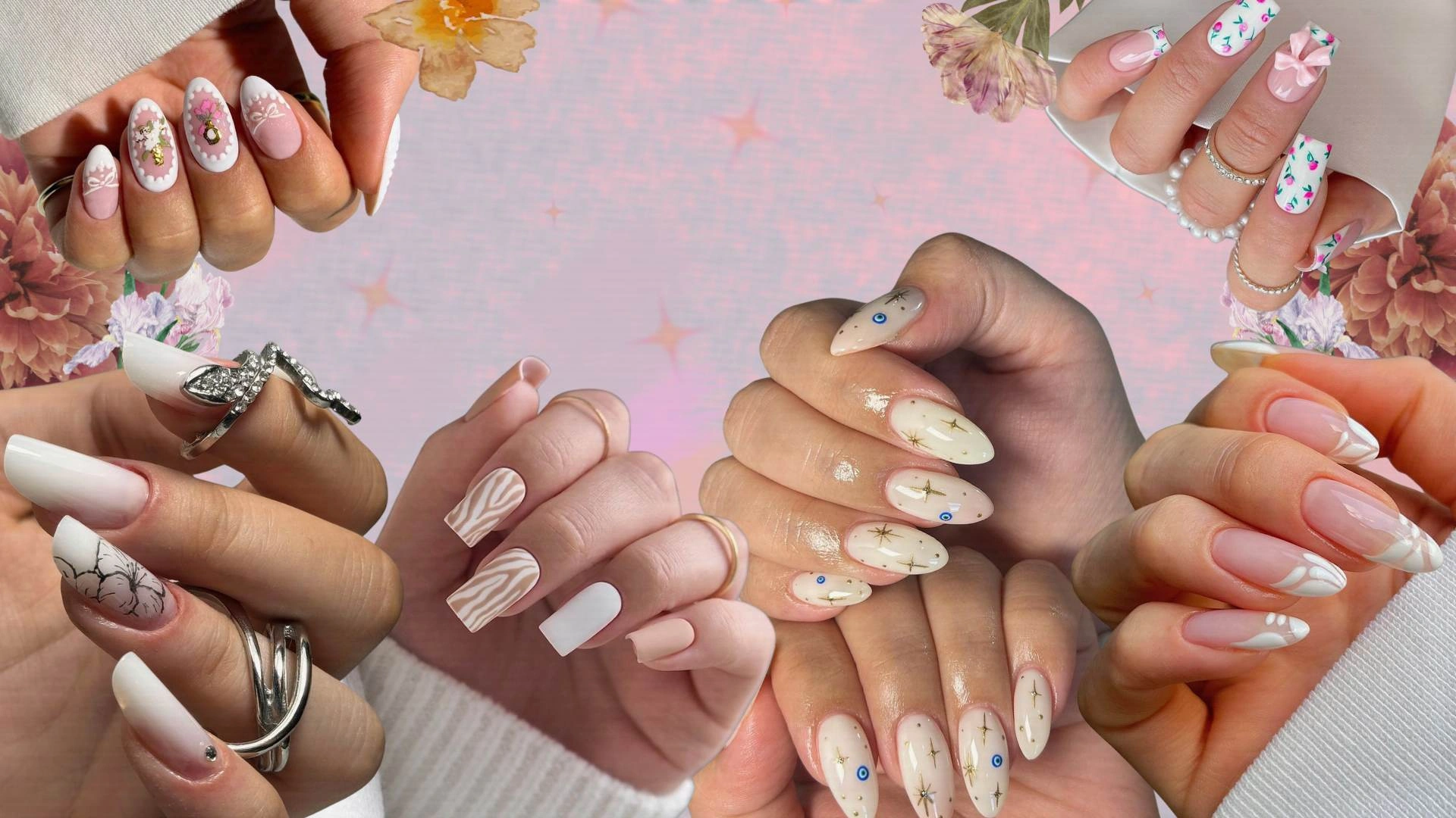 31 Elegant White Nail Design 2025 Floral Dreamy Touch