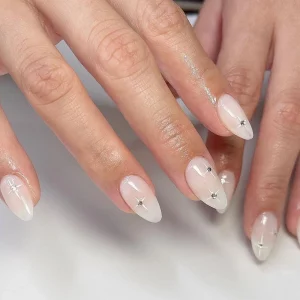 35 Elegant White Nails Crystal Embellishment 2025 Tips