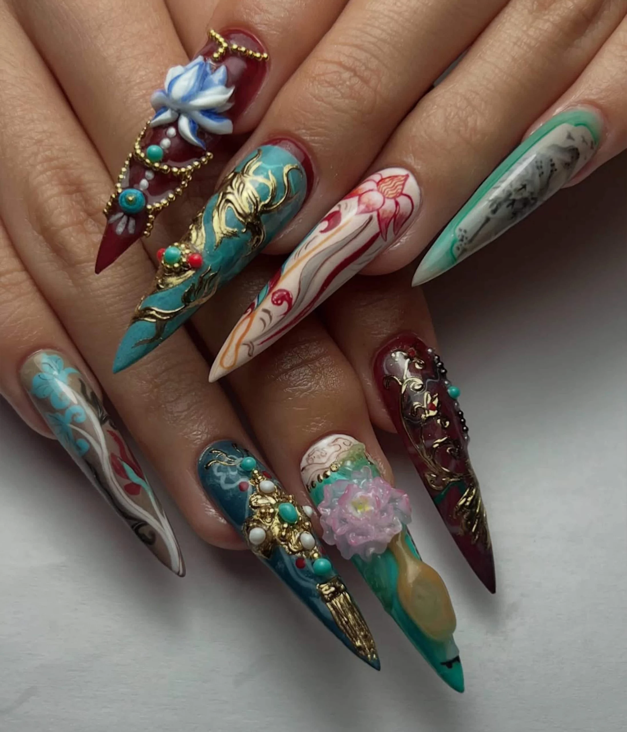19 Elegant Birthday Nail Designs With 3D Petal Motifs