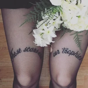 10 Stunning Above The Knee Word Tattoos Ideas
