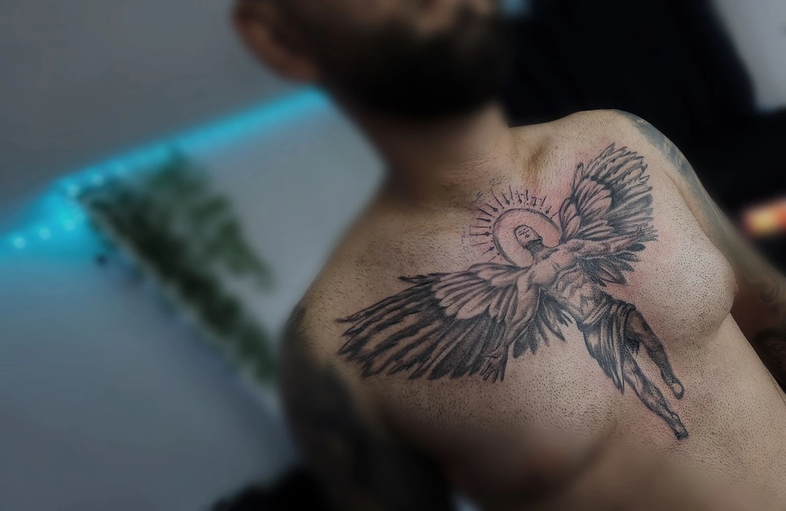 21 Radiant Angel On The Back Tattoo Embrace Light