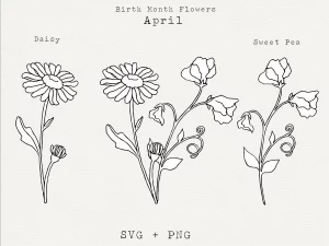 28 Chic April Birth Flower Sweet Pea Tattoo