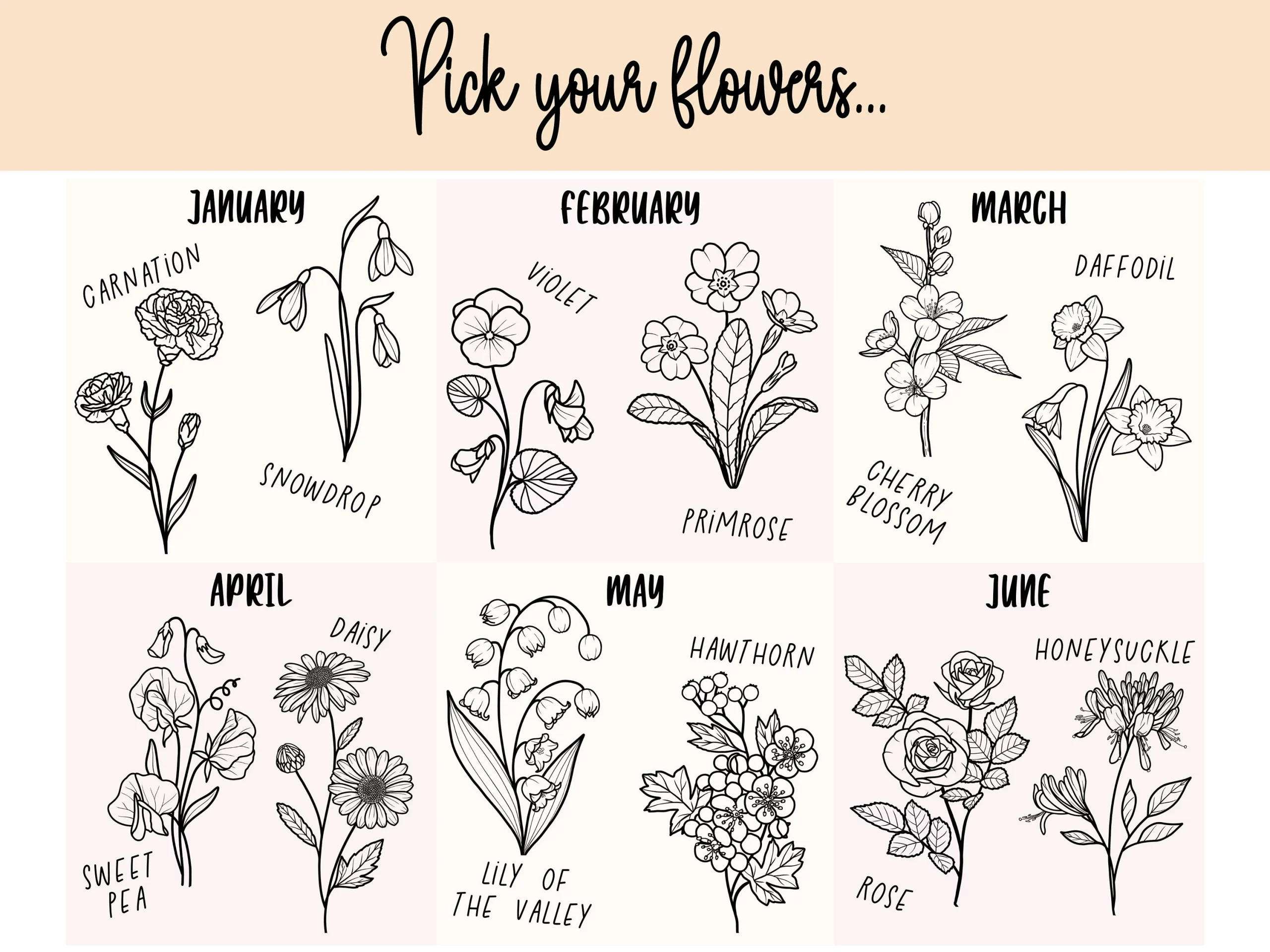 April Birth Flower Tattoo With Name