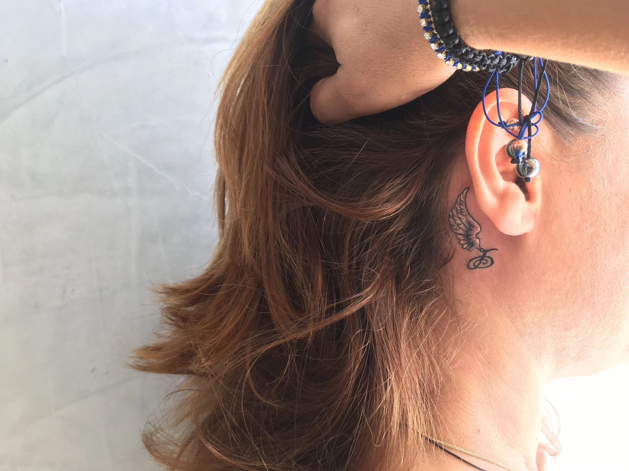 17 Serene, Behind The Ear Angel Wing Tattoo, Whisper