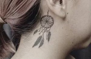 15 Serene Behind The Ear Dreamcatcher Tattoo Ideas