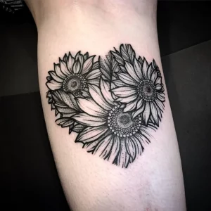 23 Bold Black And Gray Sunflower Tattoo Insights
