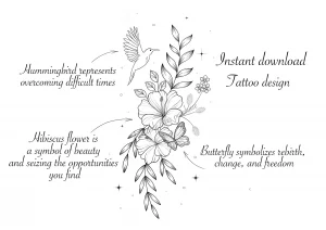 25 Classic Black And Grey Hibiscus Tattoos