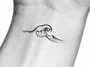 Elegance In Ink: Black And White Ocean Tattoo