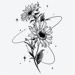 23 Black And White Sunflower Tattoo: Elegant Simplicity