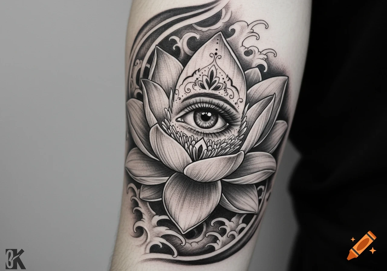 13 Bold Black Realistic Lotus Flower Tattoo Power