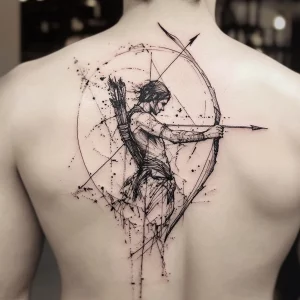 24 Bold Bow And Arrow Sagittarius Tattoo