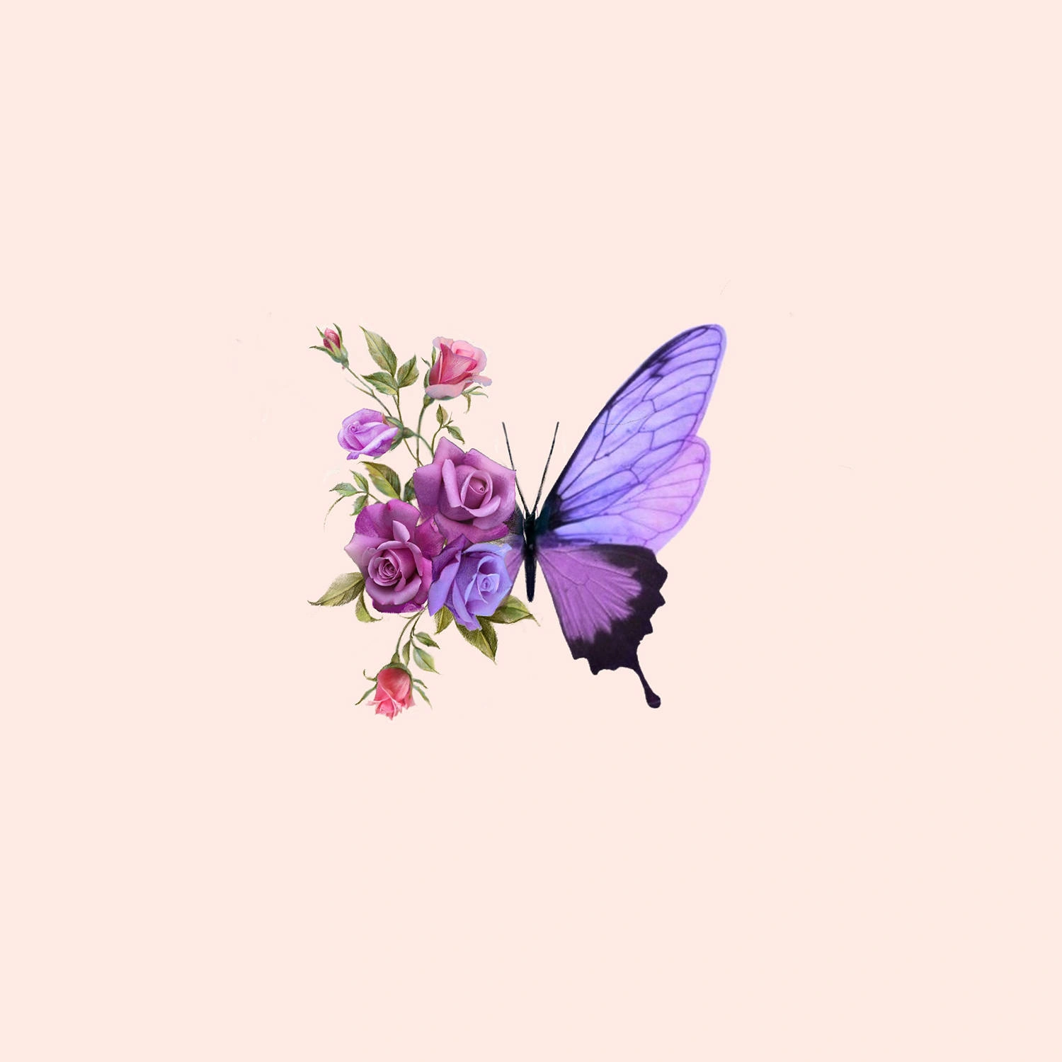 Butterfly Landing On A Flower Tattoo