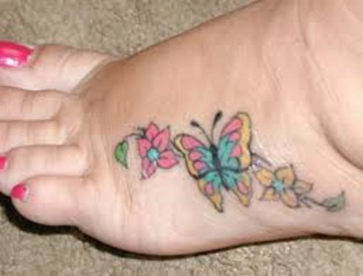Butterfly Tattoos For Womens Feet