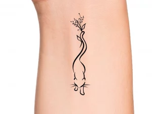 26 Stunning Vision Of Cat Made Of Flowers Tattoo