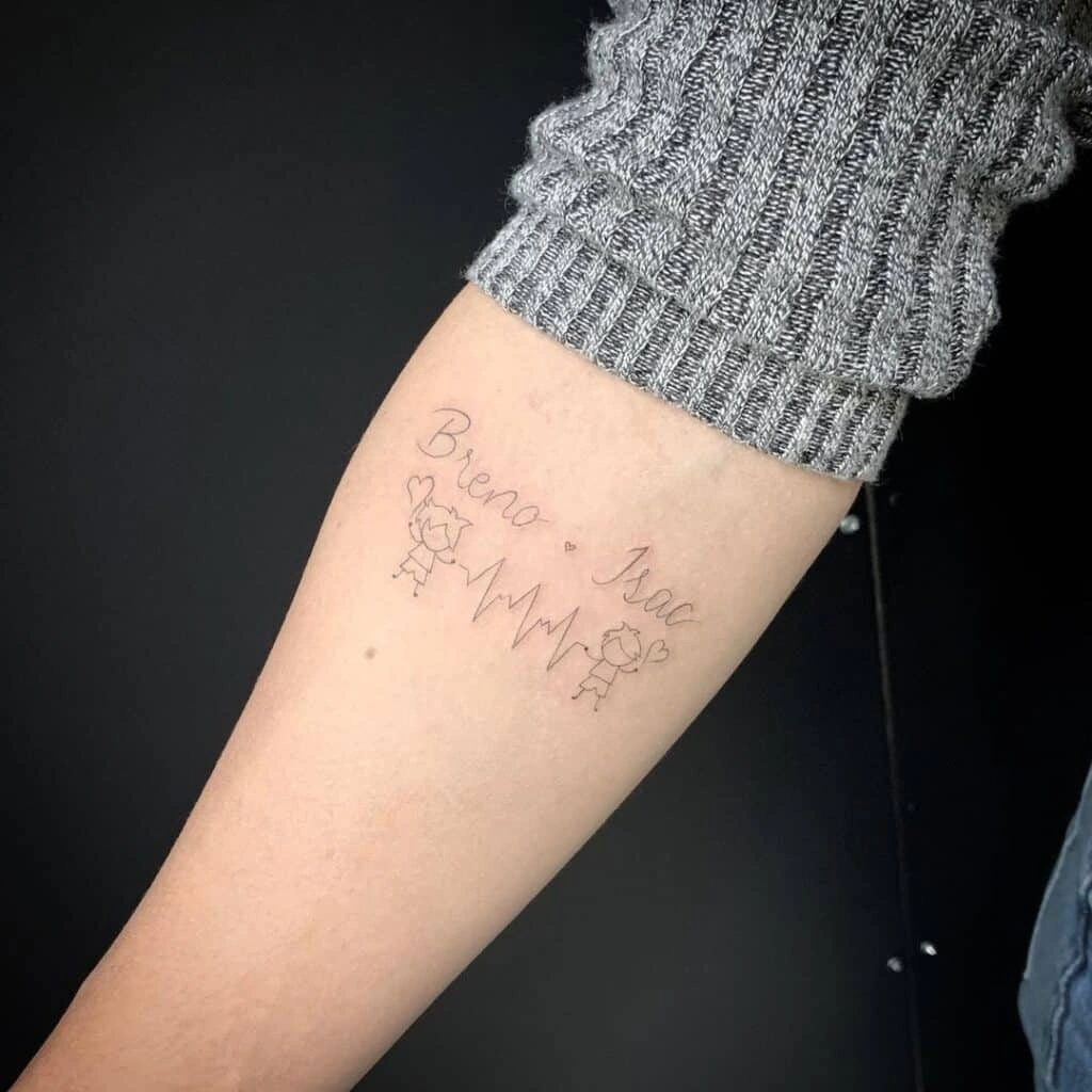 28 Sparkling Children’S Name Tattoos On Wrist: Joy