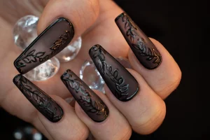 21 Sleek Coffin Black Nail Art Style Midnight Edge