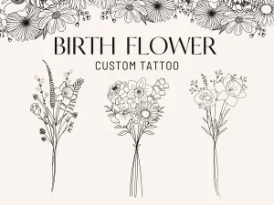 15 Delicate Family Birth Flower Tattoos: Quiet Bond