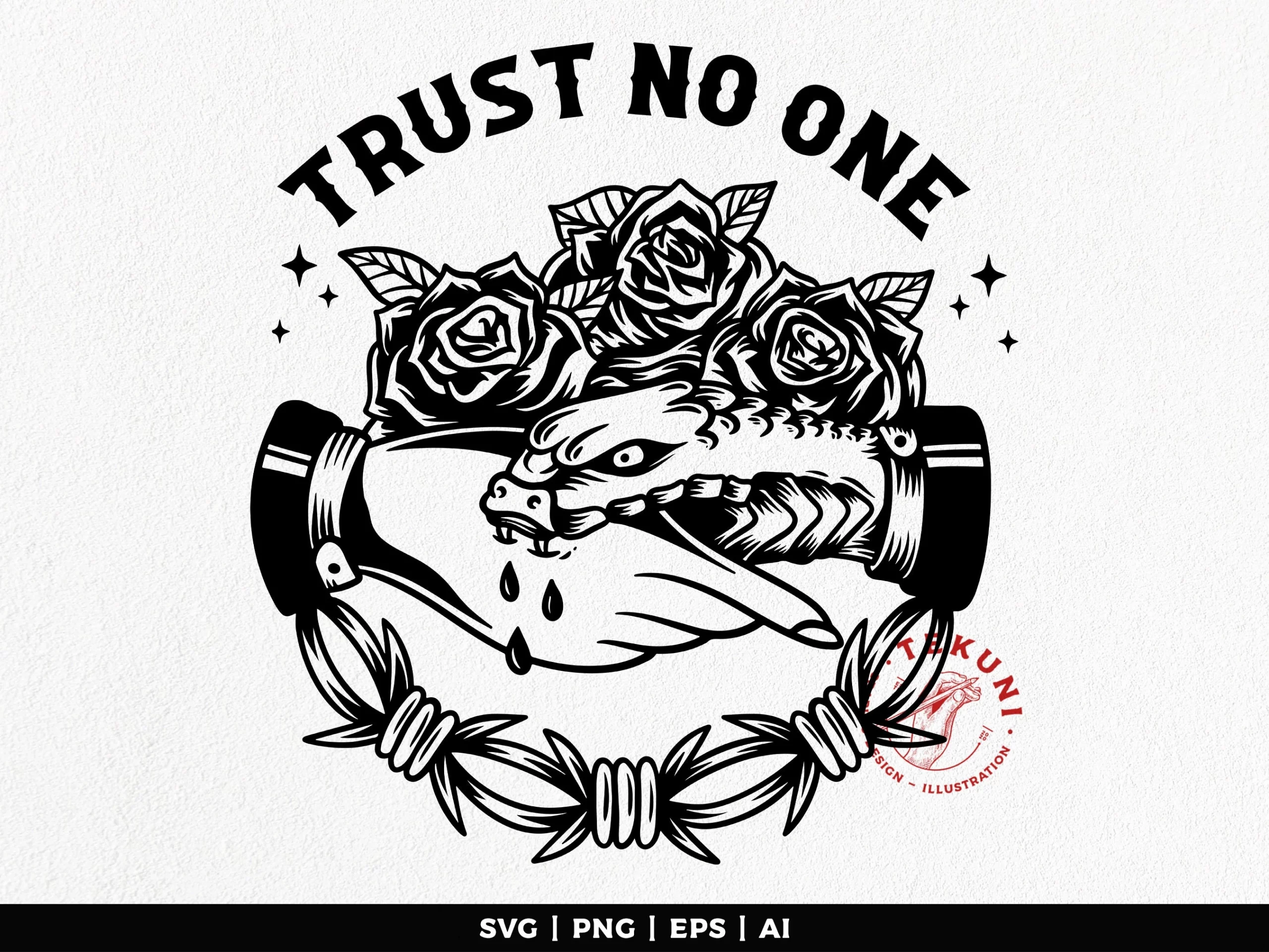 Female Trust No One Tattoo