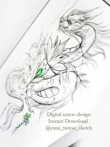 17 Stunning Feminine Dragon And Flower Tattoos