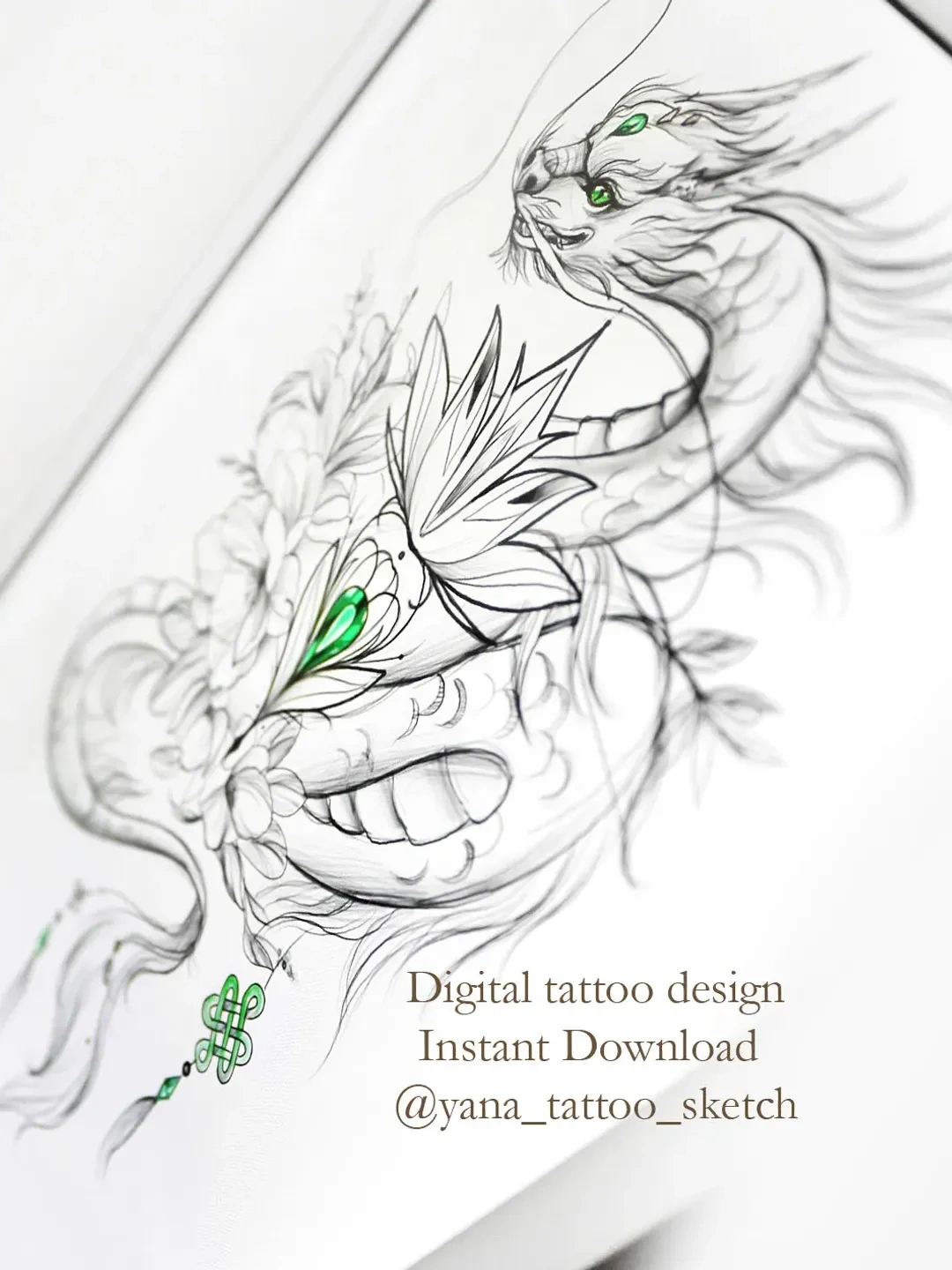 17 Elegant Feminine Dragon And Flower Tattoos Bloom