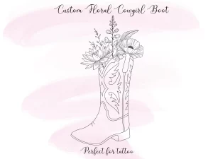 27 Quick Guide To Fine Line Cowboy Boot Tattoo