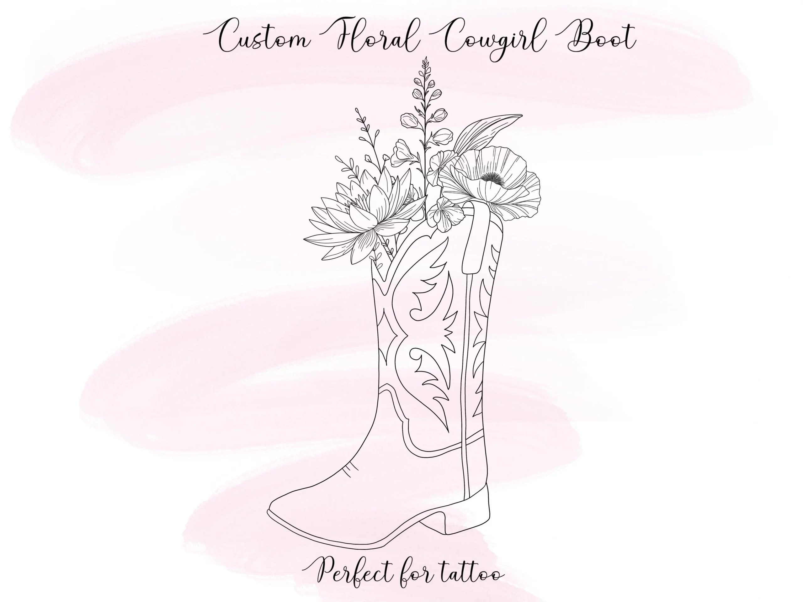 27 Stately Fine Line Cowboy Boot Tattoo Riding Dawn