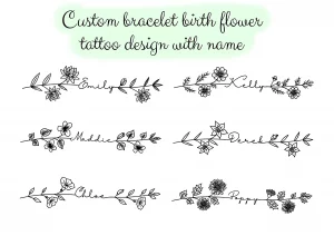 Fine Line Flower Bracelet Tattoo 17: Subtle Beauty
