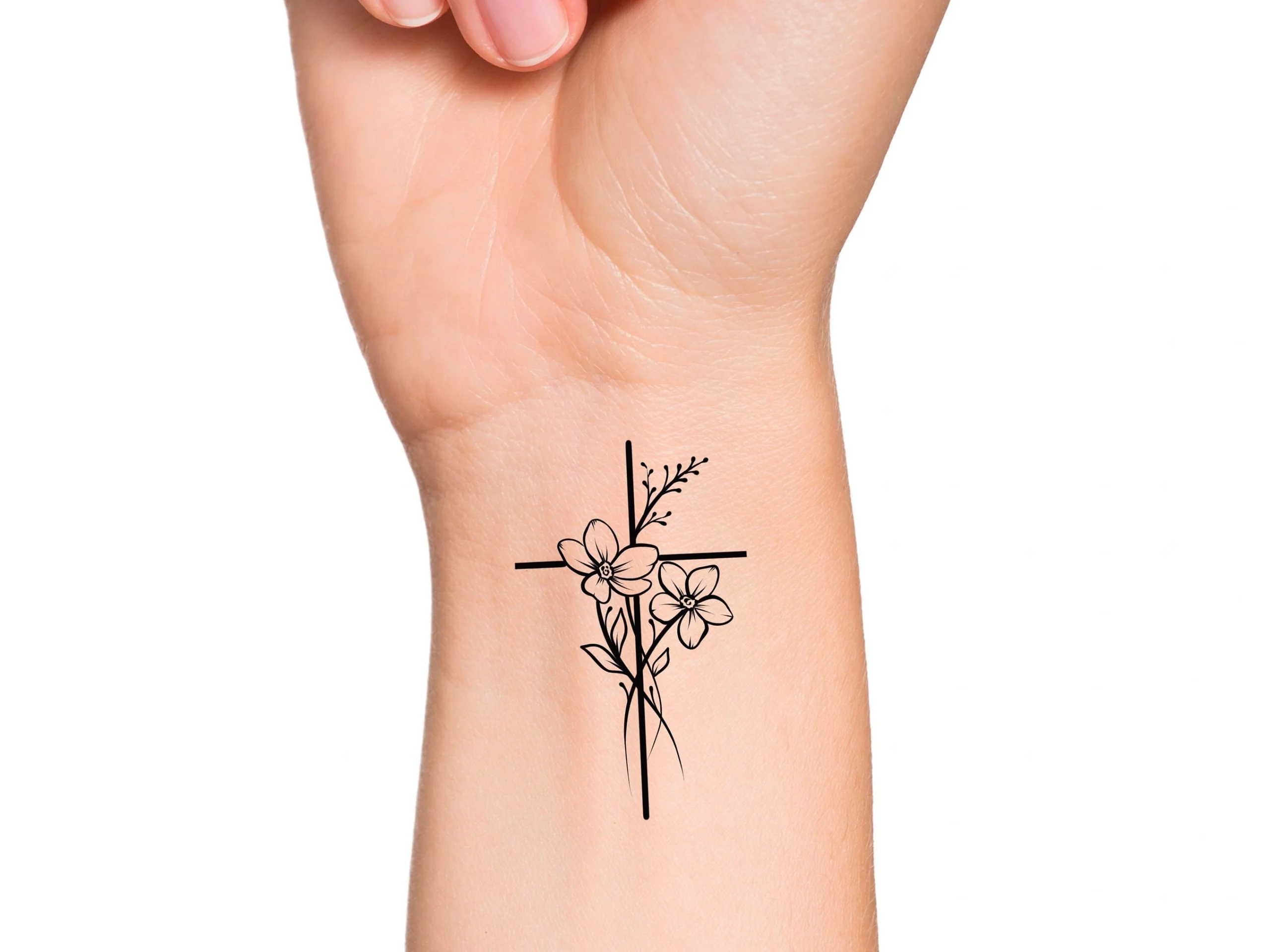 29 Elegant Flower And Cross Tattoo Designs Calm Harmony