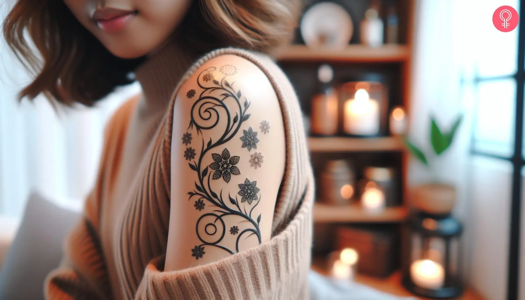 18 Elegant Floral Twist: Flower & Swirl Tattoo Designs