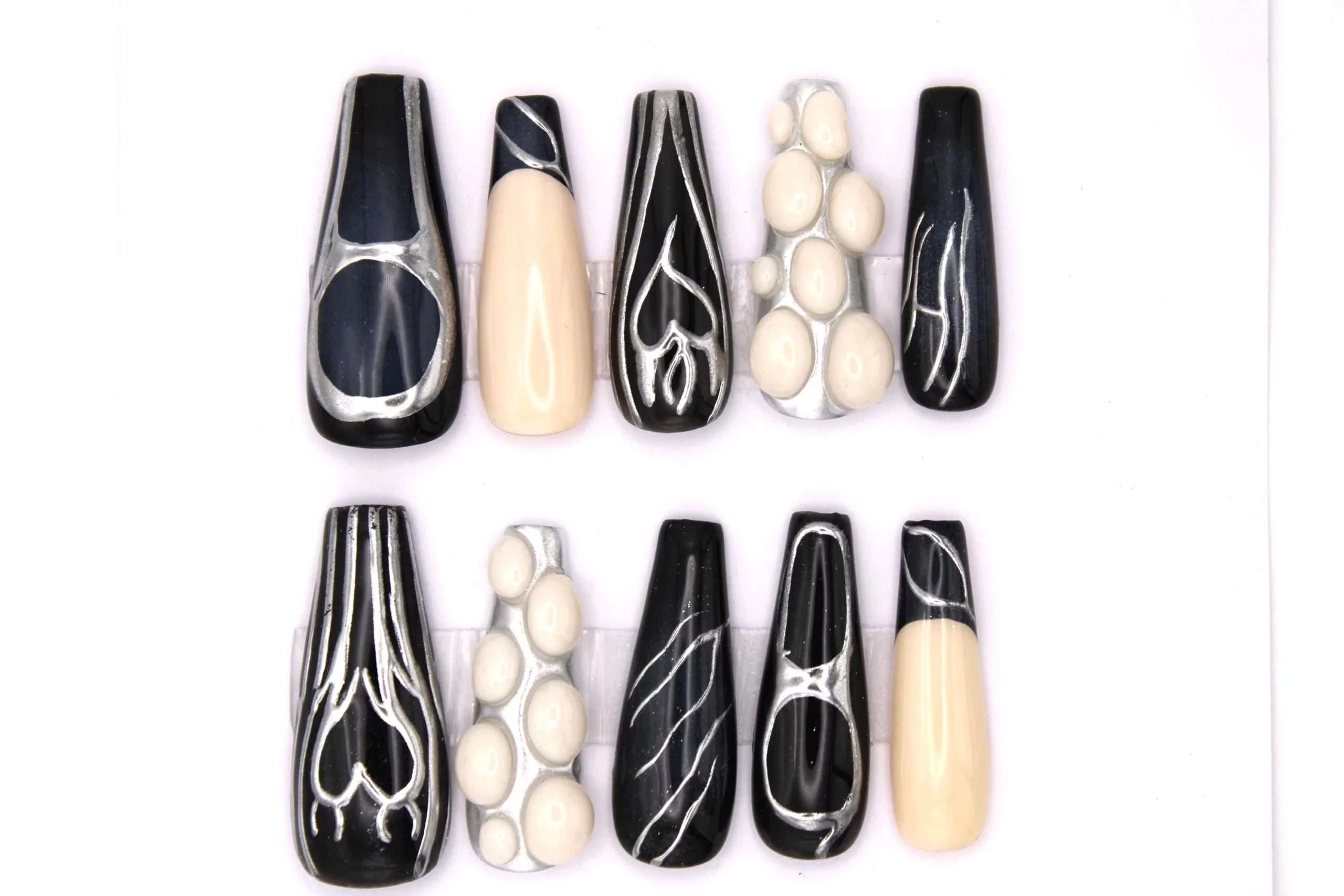 25 Sleek Futuristic Black Silver Nail Look And Beyond.