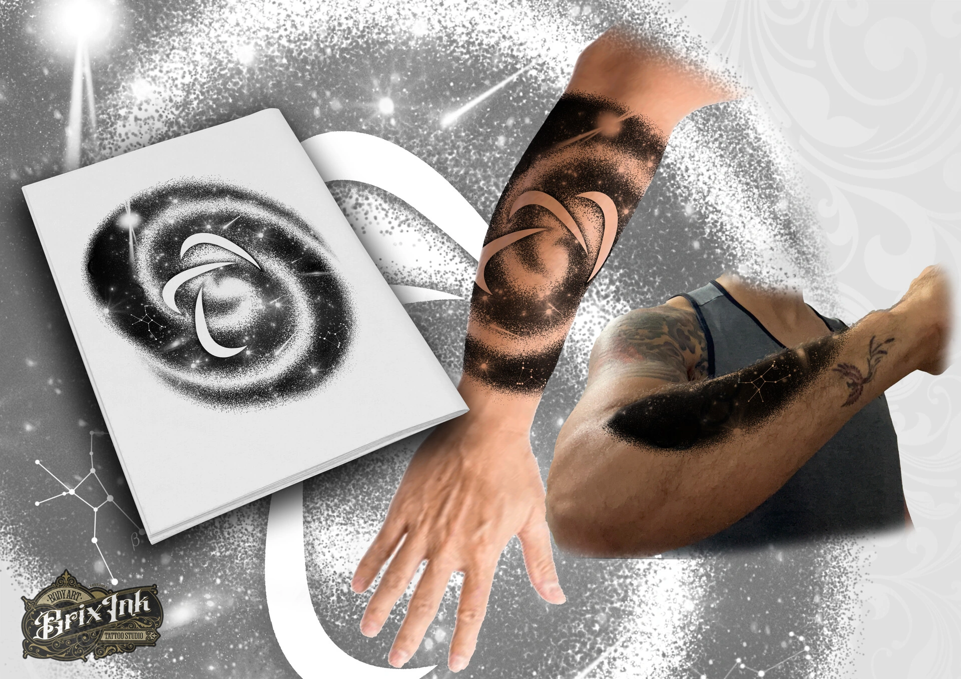 37 Stunning Galaxy Tattoo Black And White Elegance