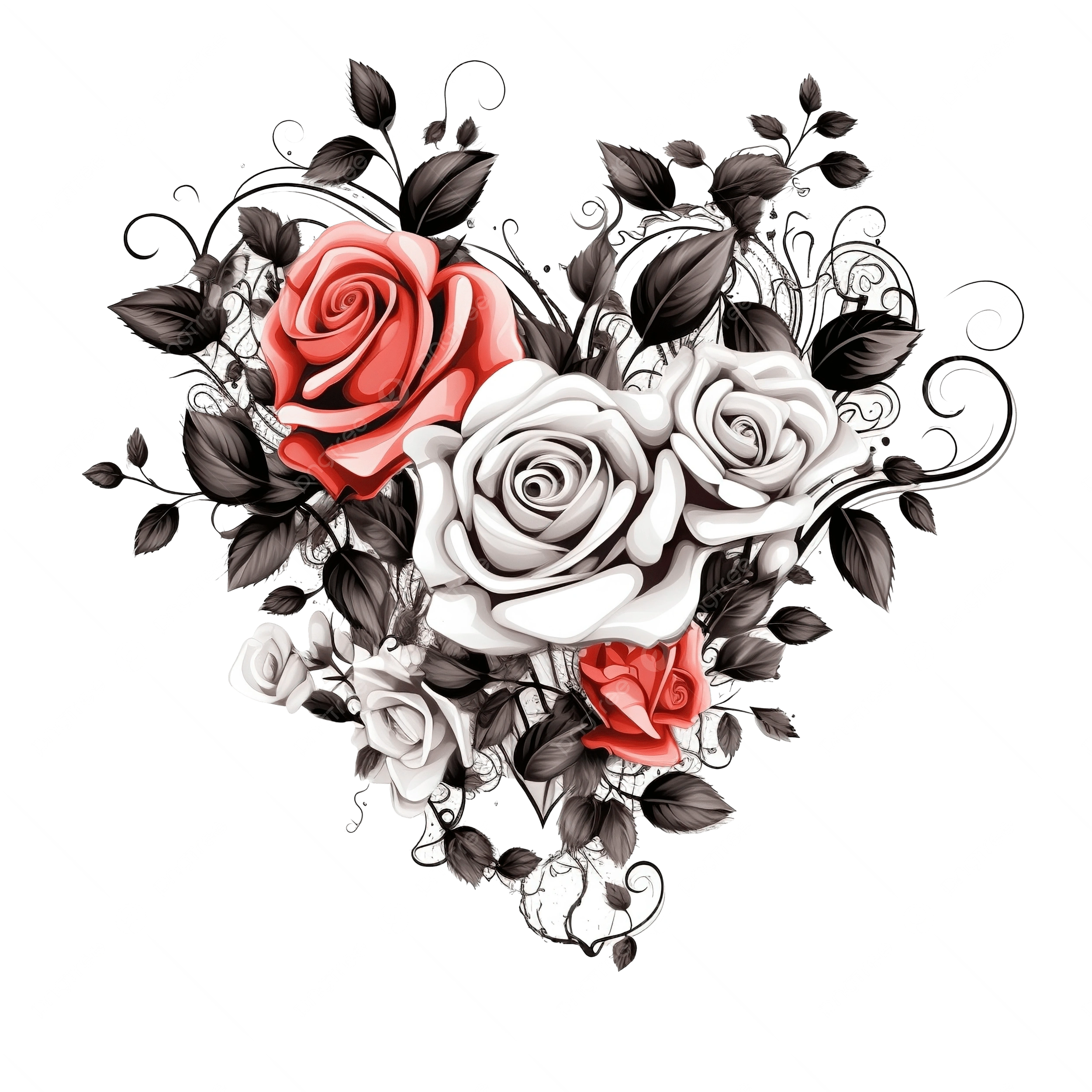 Heart And Rose Tattoo Ideas