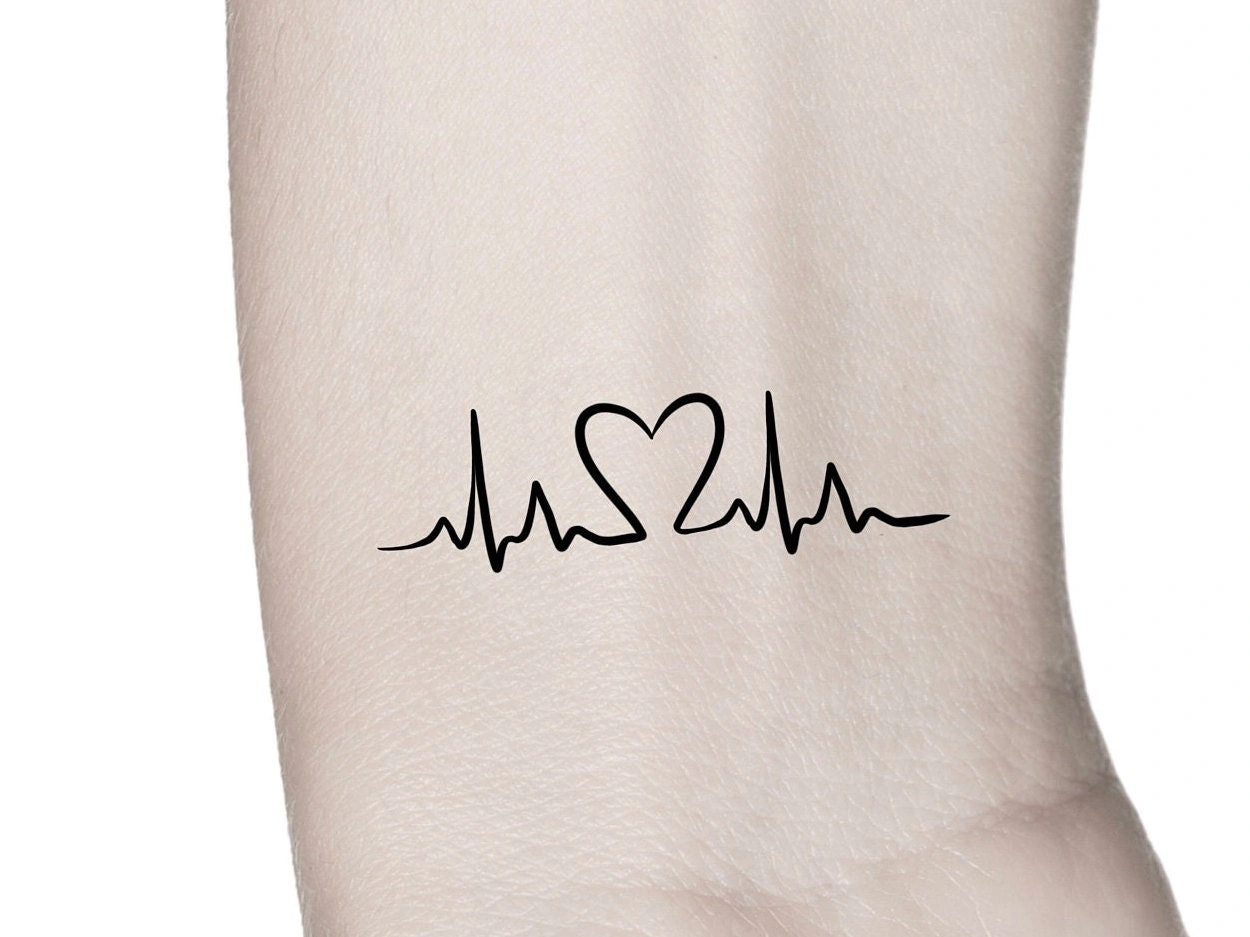 24 Radiant Heartbeat Line With Heart Tattoo Echoes