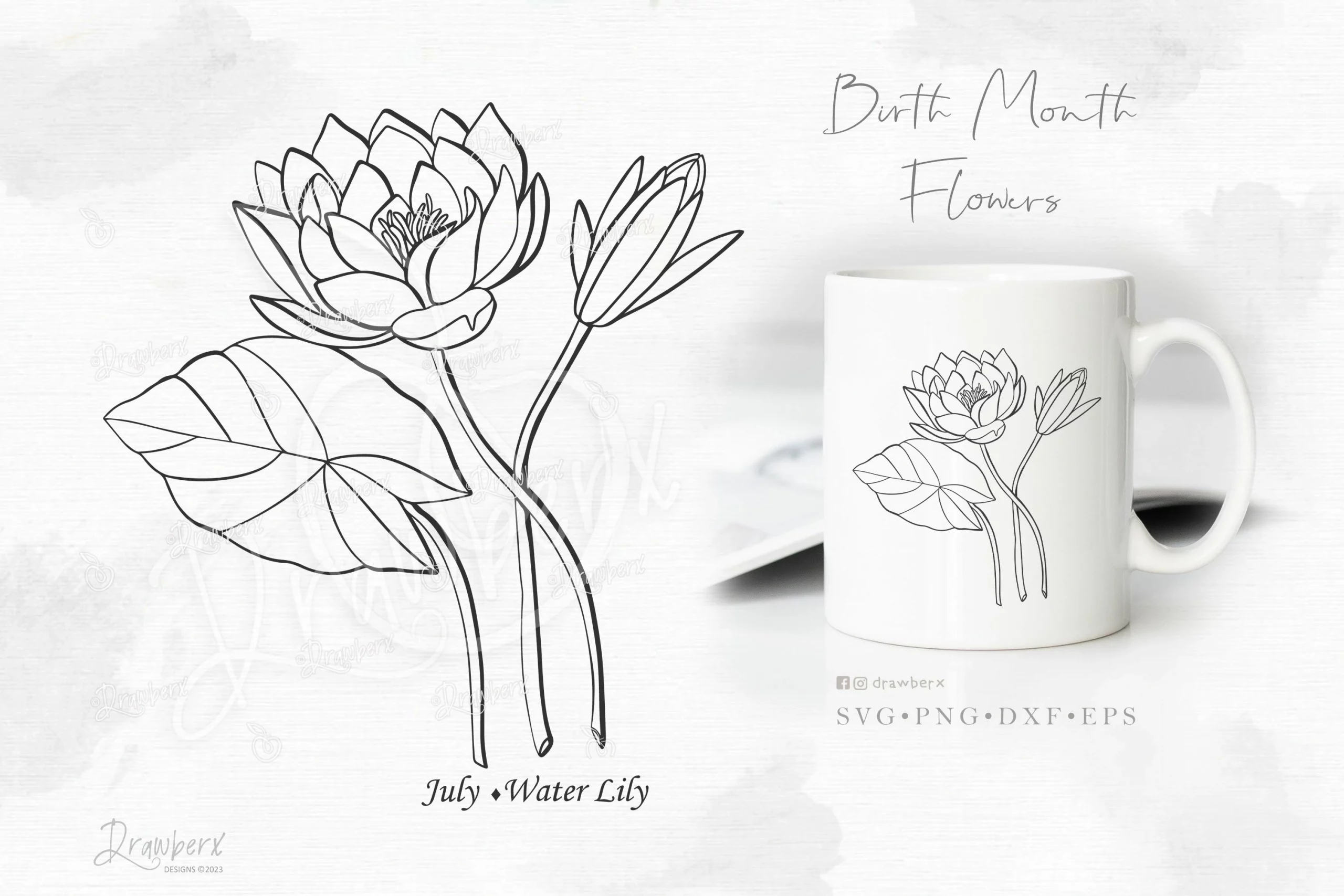 27 Gleaming July Birth Flower Tattoo Water Lily Glow