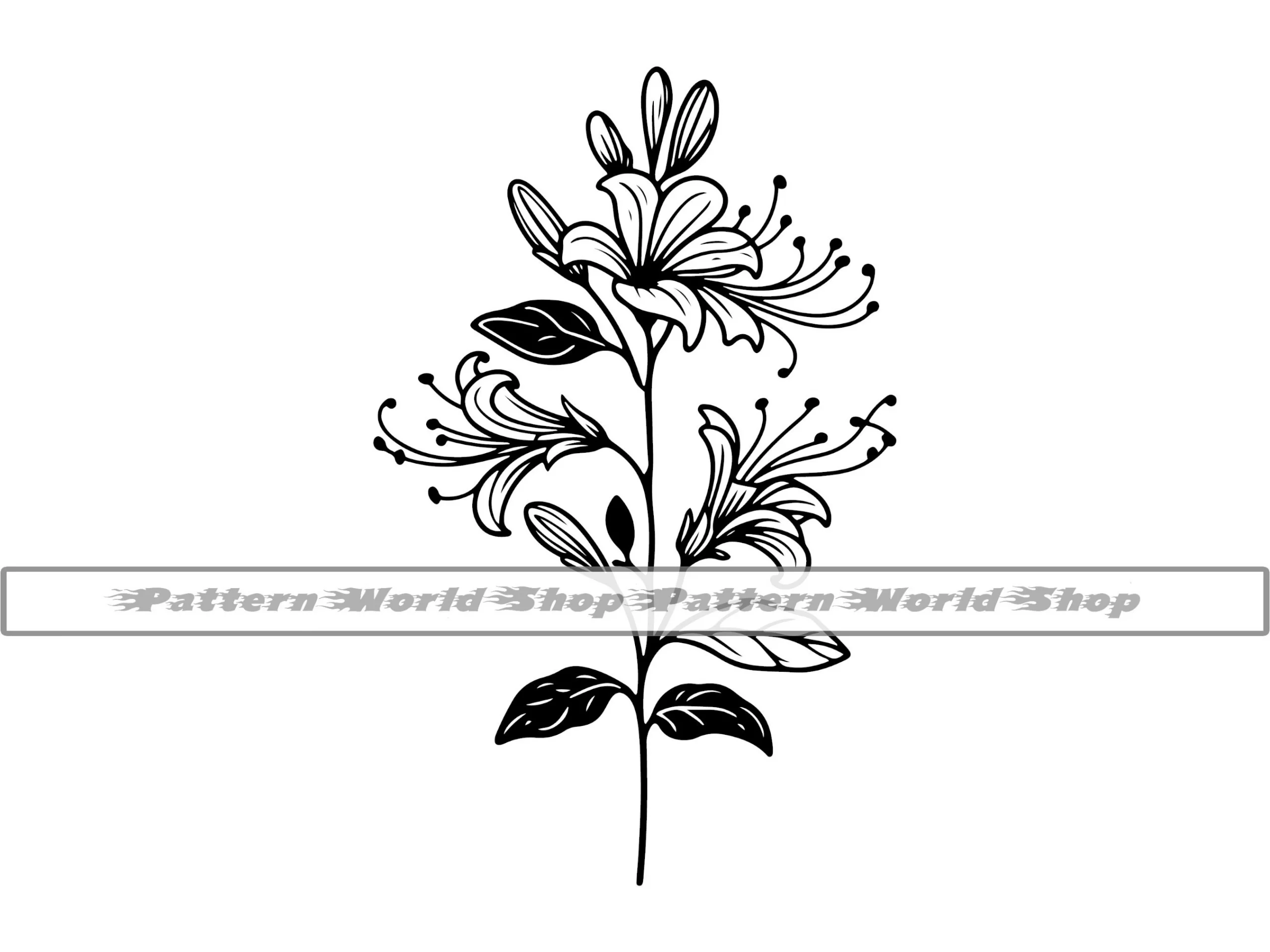 25 Bright June Birth Flower Honeysuckle Tattoo Glow