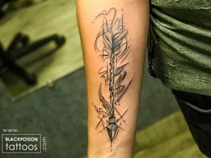 13 Bold Male Native American Arrow Tattoo